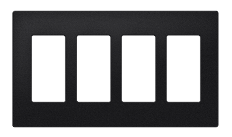 Crestron FP-G4-B-T – 4-Gang Decorator Faceplate, Black Textured Wall Boxes Crestron