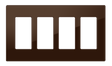 Crestron FP-G4-BRN-S – Decorator Style Faceplate, 4-Gang, Brown Smooth Wall Boxes Crestron