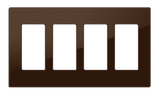 Crestron FP-G4-BRN-S – Decorator Style Faceplate, 4-Gang, Brown Smooth Wall Boxes Crestron