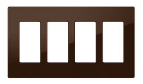 Crestron FP-G4-BRN-S – Decorator Style Faceplate, 4-Gang, Brown Smooth Wall Boxes Crestron