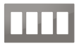 Crestron FP-G4-GRY-S – 4-Gang Decorator Faceplate, Gray Smooth Wall Boxes Crestron