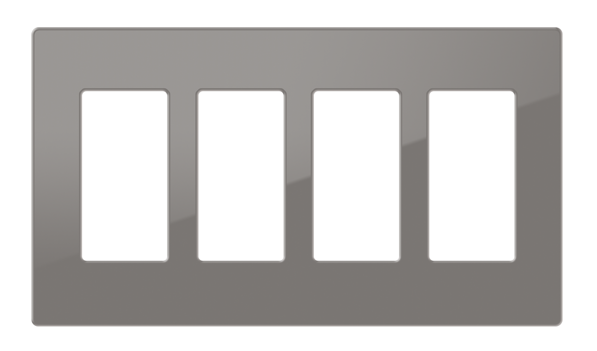 Crestron FP-G4-GRY-S – 4-Gang Decorator Faceplate, Gray Smooth Wall Boxes Crestron