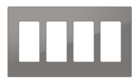 Crestron FP-G4-GRY-S – 4-Gang Decorator Faceplate, Gray Smooth Wall Boxes Crestron