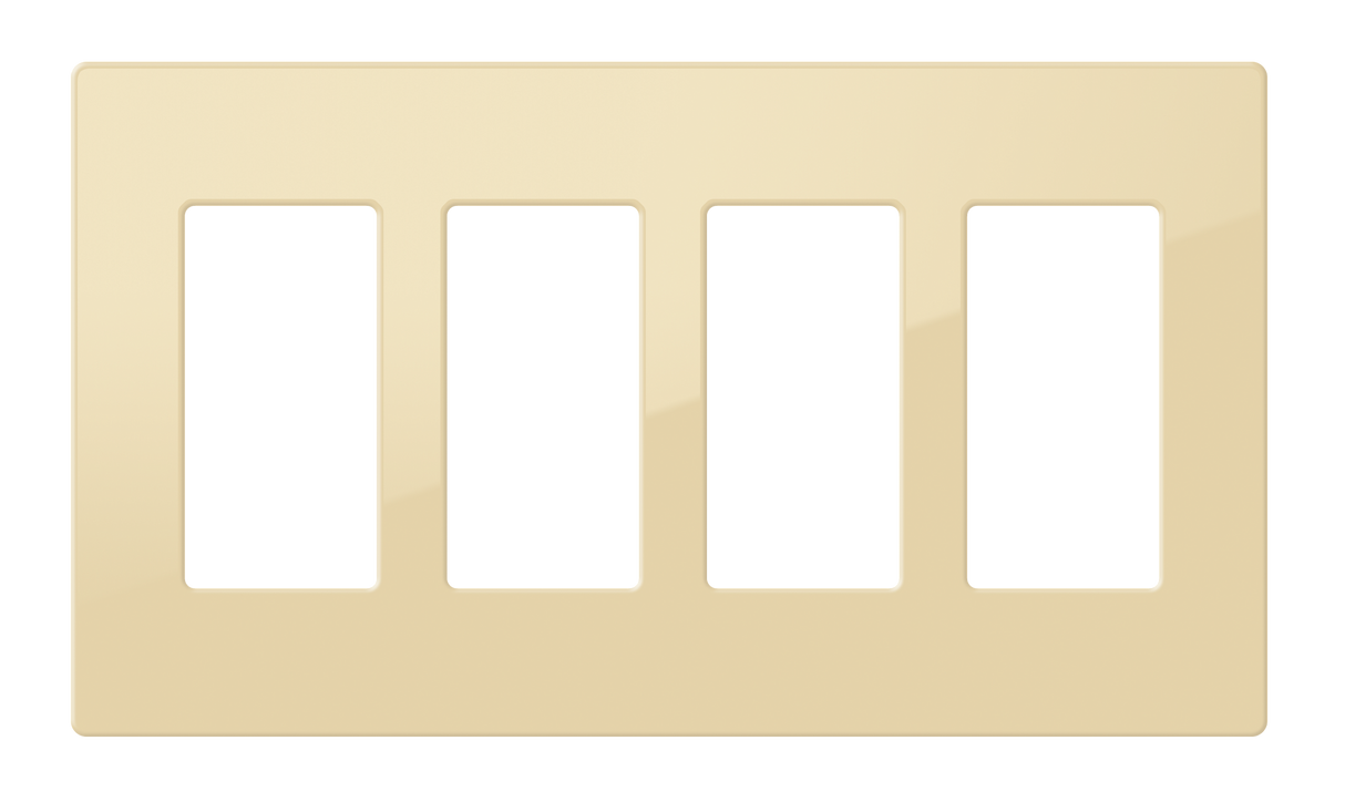 Crestron FP-G4-IVR-S – Decorator Faceplate, 4-Gang, Ivory Smooth Wall Boxes Crestron