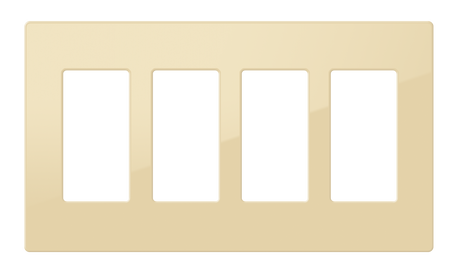 Crestron FP-G4-IVR-S – Decorator Faceplate, 4-Gang, Ivory Smooth Wall Boxes Crestron