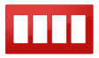 Crestron FP-G4-RED-S – Decorator Style Faceplate, 4-Gang, Red Smooth Wall Boxes Crestron