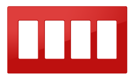 Crestron FP-G4-RED-S – Decorator Style Faceplate, 4-Gang, Red Smooth Wall Boxes Crestron