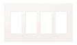 Crestron FP-G4-W-S – Decorator Style Faceplate, 4-Gang, White Smooth Wall Boxes Crestron