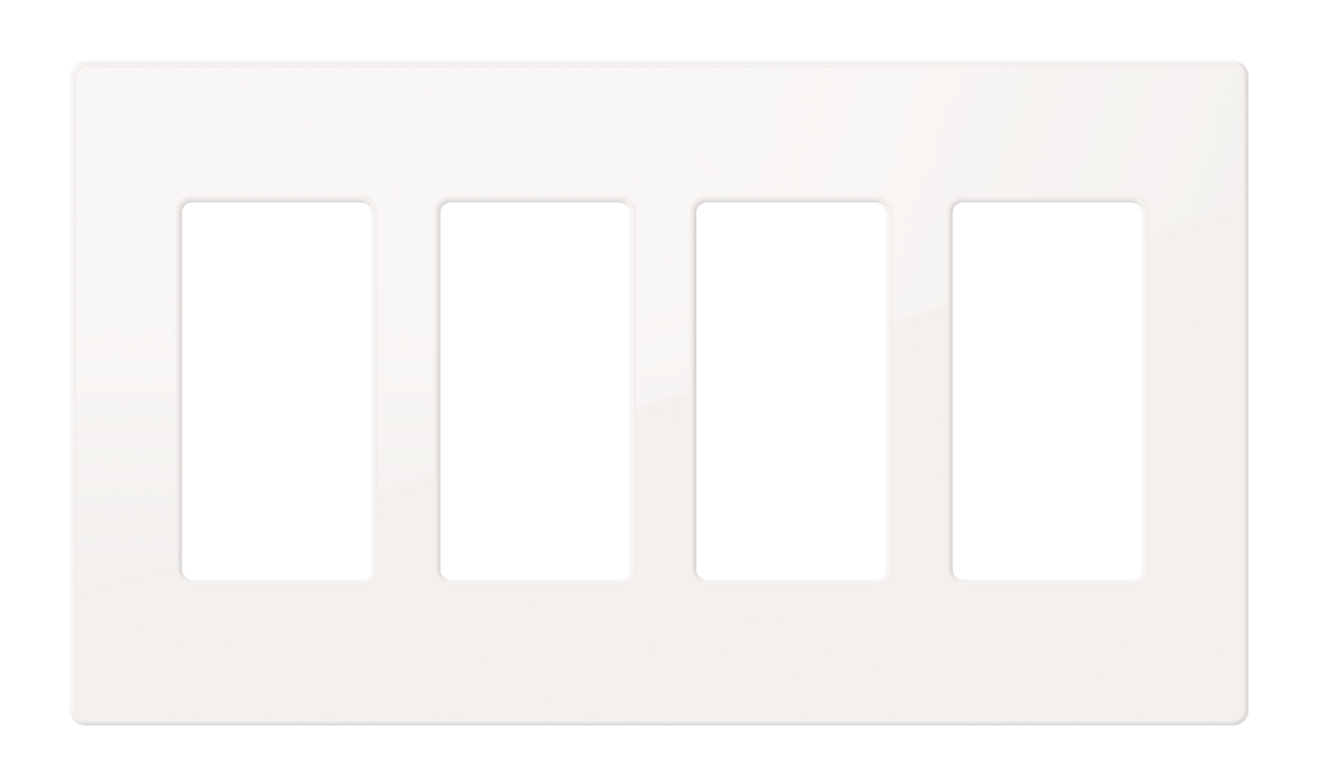 Crestron FP-G4-W-S – Decorator Style Faceplate, 4-Gang, White Smooth Wall Boxes Crestron