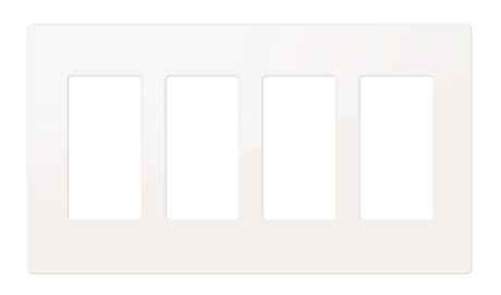 Crestron FP-G4-W-S – Decorator Style Faceplate, 4-Gang, White Smooth Wall Boxes Crestron