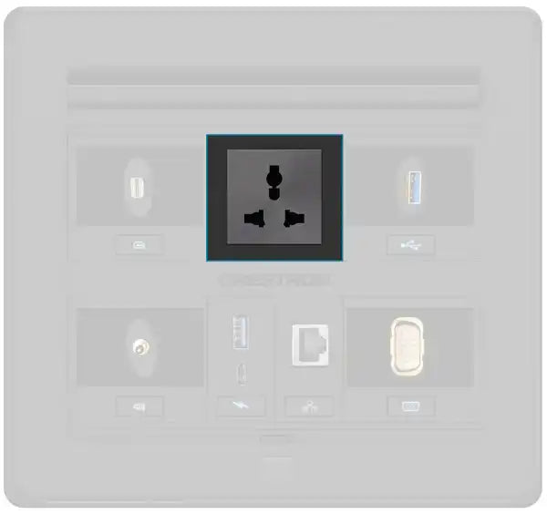 Crestron FT2A-PWR-UN-1-BASIC AC Power Outlet Module for FT2 Series, Single, Universal