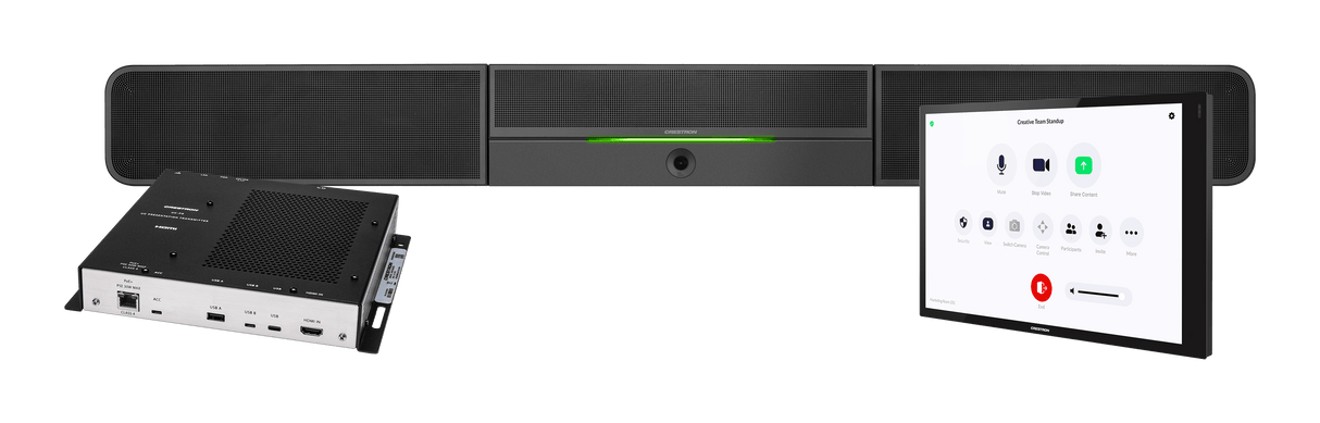 Crestron UC-BX30-Z-WM  Crestron Flex Advanced Small Room Conference System with Video Soundbar and Wall Mounted Control Interface for Zoom Rooms