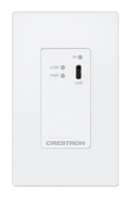 Crestron HD-TX-4KZ-111-1G-W – DM Essentials 4K60 USB-C DisplayPort Transmitter, Wall Plate, White Accessories Crestron