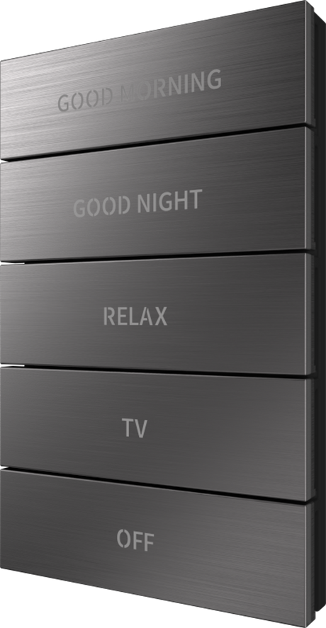 Crestron HZ2-BTNS-1-DRK-NKL-ENGRAVED – Horizon 2 Button Assembly Style 1, Dark Nickel, Custom Engraved Lighting Controls Crestron