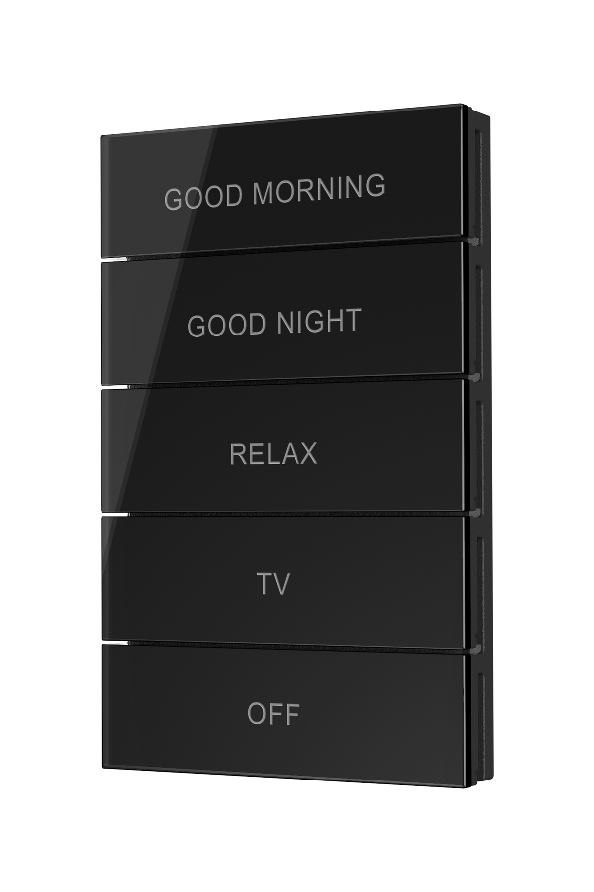 Crestron HZ2-BTNS-1-GLASS-B ENGRAVED – Horizon 2 Button Set Style 1, Glass Black, Custom Engraved Lighting Controls Crestron