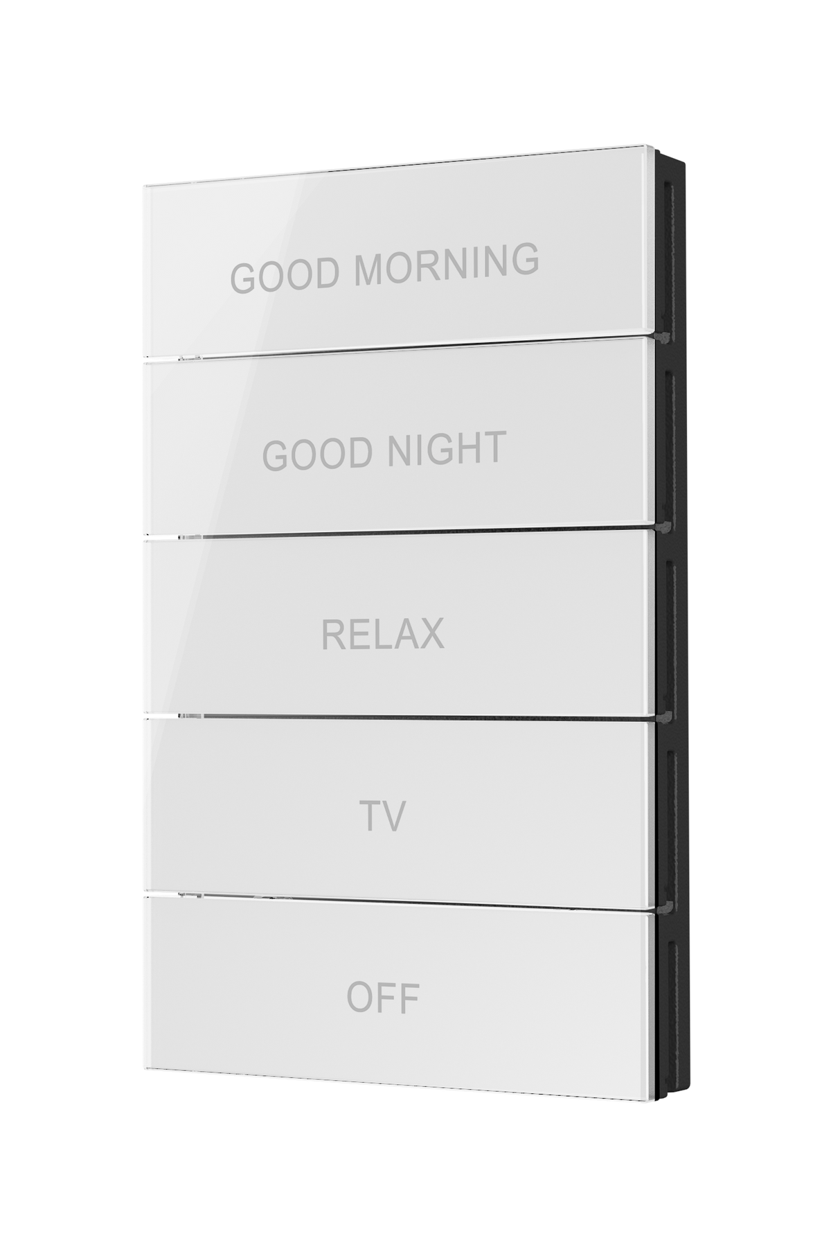 Crestron HZ2-BTNS-1-GLASS-W ENGRAVED – Horizon 2 Button Assembly, Style 1, Custom Engraved, White Glass Lighting Controls Crestron