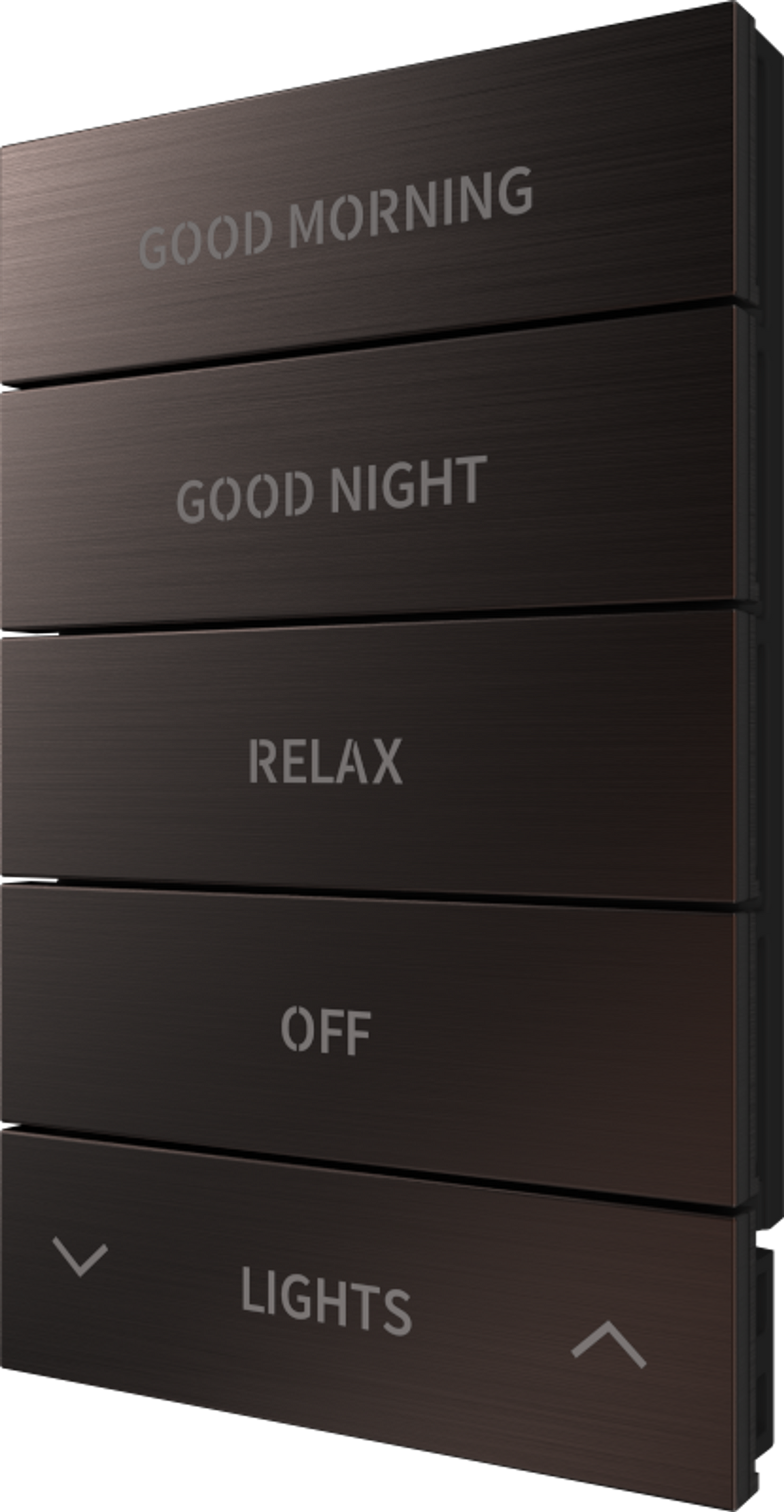 Crestron HZ2-BTNS-2-DRK-BRZ-ENGRAVED – Horizon 2 Button Assembly Style 2, Dark Bronze, Custom Engraved Lighting Controls Crestron