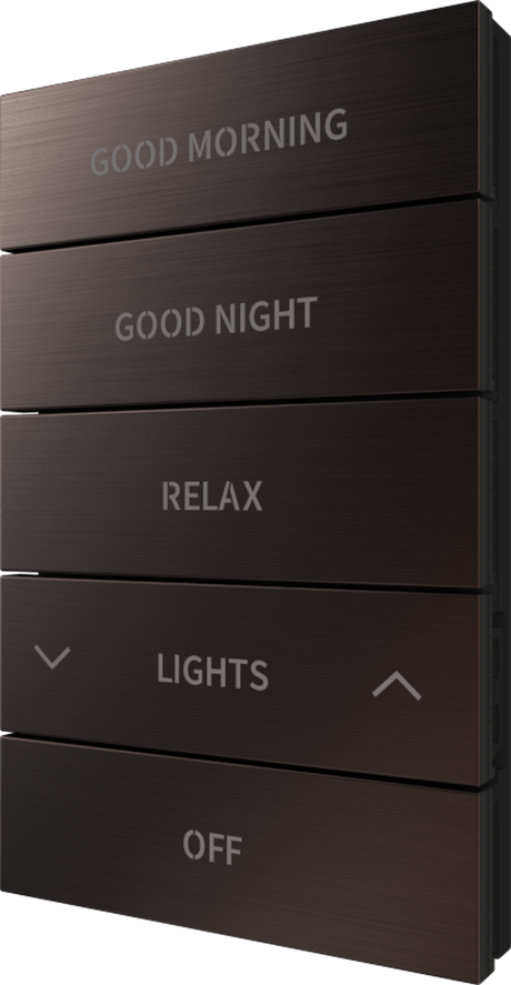 Crestron HZ2-BTNS-3-DRK-BRZ ENGRAVED – Horizon 2 Button Set Style 3, Dark Bronze, Custom Engraved Lighting Controls Crestron