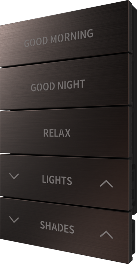 Crestron HZ2-BTNS-4-DRK-BRZ ENGRAVED – Horizon 2 Button Assembly, Style 4, Custom Engraved, Dark Bronze Lighting Controls Crestron