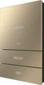 Crestron HZ2-BTNS-5-BR-BRASS ENGRAVED – Horizon 2 Button Assembly, Style 5, Custom Engraved, Brushed Brass Lighting Controls Crestron