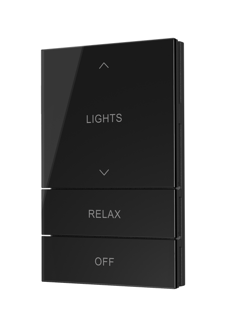 Crestron Horizon 2 Button Assembly, Style 5 – Custom Engraved, Black Glass Accessories Crestron