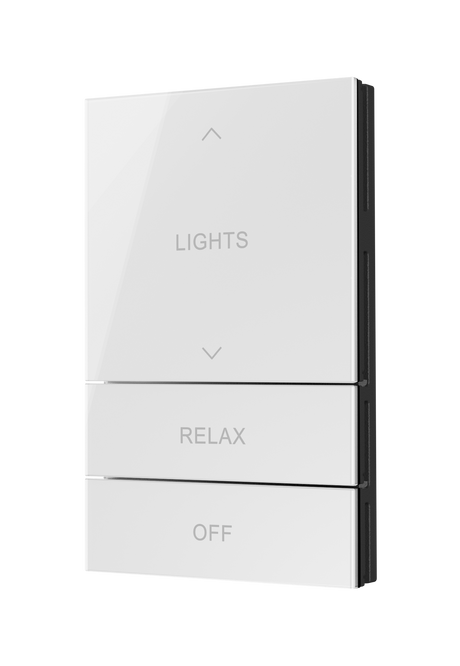 Crestron HZ2-BTNS-5-GLASS-W ENGRAVED – Horizon 2 Button Set Style 5, Glass White, Custom Engraved Lighting Controls Crestron