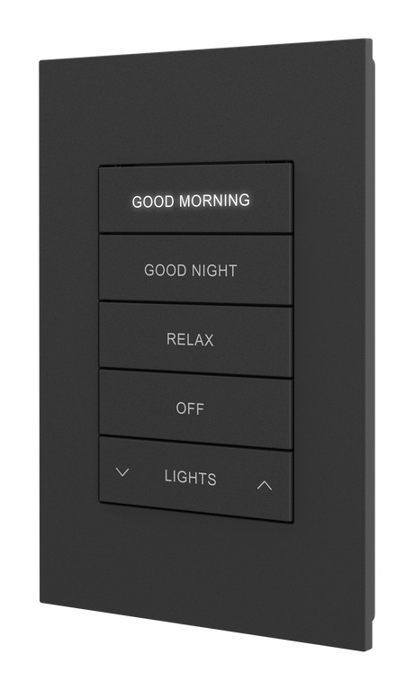 Crestron HZ2-DIMUEX-B – Horizon 2 Universal Phase In-Wall Dimmer, infiNET EX, 120 VAC, Black, Custom Engraved Lighting Controls Crestron