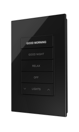 Crestron HZ2-DIMEX-GLASS-B – Horizon 2 Forward-Phase Dimmer, infiNET EX, Black Glass, Engraved Crestron