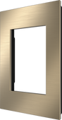 Crestron HZ2-FP-G1-B-BR-BRASS – Horizon 2 Faceplate, 1-Gang, Brushed Brass with Black Rear Lighting Controls Crestron
