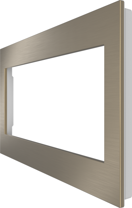 Crestron HZ2-FP-G4-W-BR-BRASS – Horizon 2 Faceplate, 4-Gang, Brushed Brass Lighting Controls Crestron