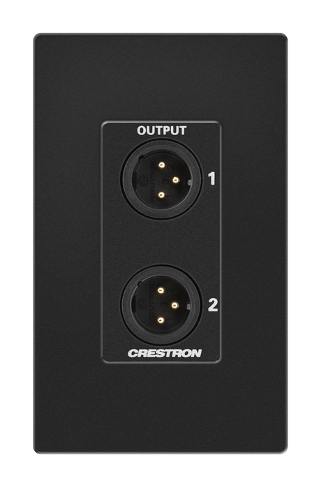 Crestron MP-WP-2XLRO-1G – Media Presentation Wall Plate, XLR, Black, 1-Gang AV Control Systems Crestron
