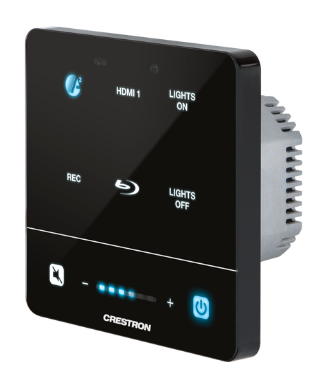 Crestron MPB4-201-B – 4-Series Media Presentation Button Panel 201, Black AV Control Systems Crestron