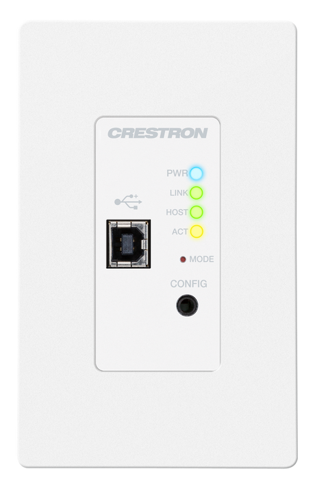 Crestron USB-EXT-2-LOCAL-1G-W – USB over Cat Cable Extender Wall Plate, Local Unit, White Crestron