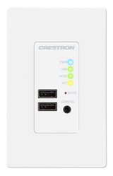 Crestron USB-EXT-2-REMOTE-1G-W – USB over Category Cable Extender Wall Plate, Remote, White Crestron