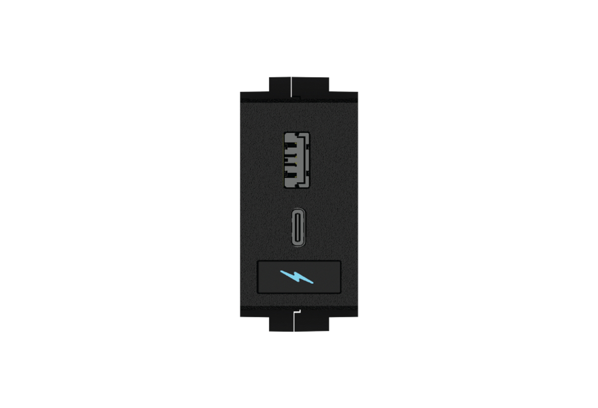 Crestron FT2A-CHGR-USBA/C – USB Rapid Charging Module for FT2 ELEC Series, USB-A & USB-C, Bus Powered Cable Management Crestron