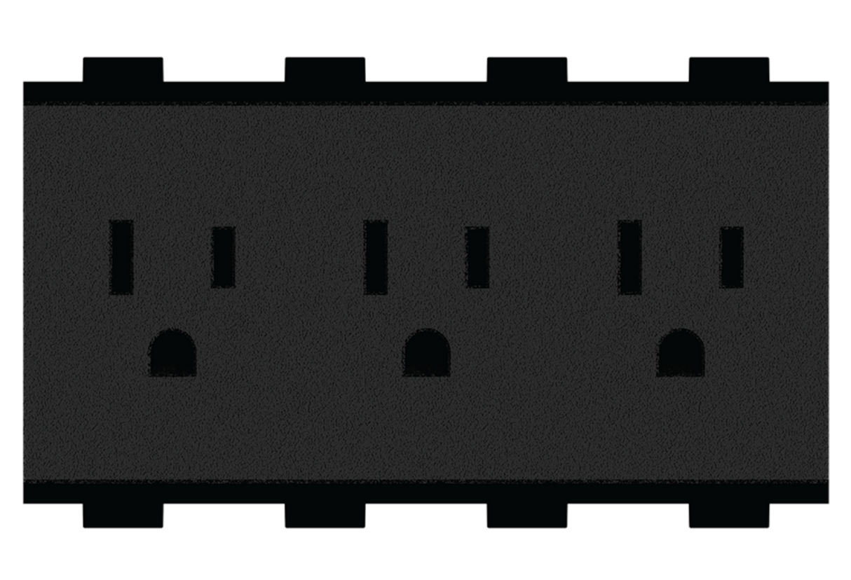 Crestron FT2A-PWR-US-3 – AC Power Outlet Module for FT2 Series, Triple, US NEMA 5 Cable Management Crestron