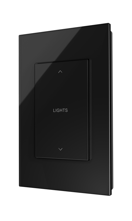Crestron HZ2-AUX-GLASS-B-ENGRAVED – Horizon 2 In-Wall Multiway Remote, Black Glass, Engraved Lighting Controls Crestron