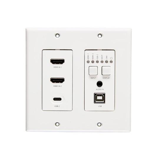 C2G C2G30019 HDBaseT Dual HDMI USBC Wall Plate TX