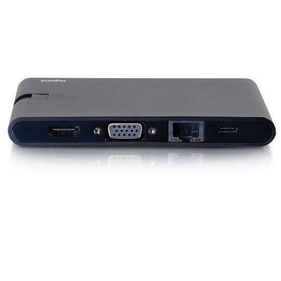 C2G CG26916 USB-C 9-in-1 Compact Dock with 4K HDMI, VGA, Ethernet, USB, SD Card Reader and Power Delivery