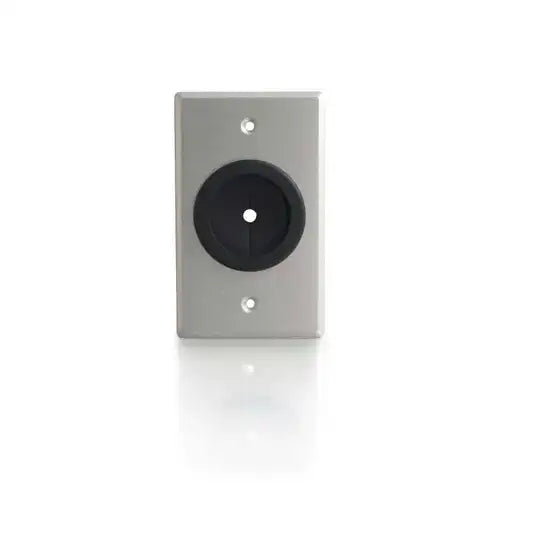 C2G 1.5 Inch Grommet Cable Pass Through Single Gang Wall Plate - Brushed Aluminum