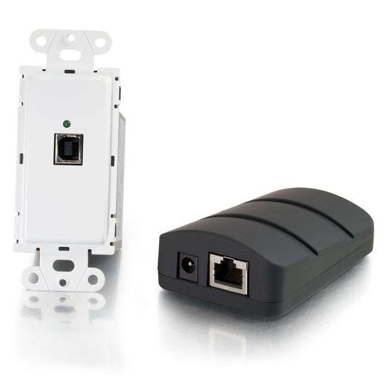 C2G CG53878 USB 2.0 Over Cat5 Superbooster™ Wall Plate Transmitter to Dongle Receiver Kit