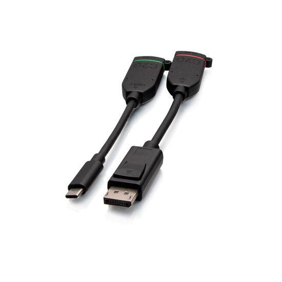 C2G C2G30053 6ft (1.8m) 4K HDMI® Premium Cable and Dongle Adapter Ring with Color Coded DisplayPort™ and USB-C®