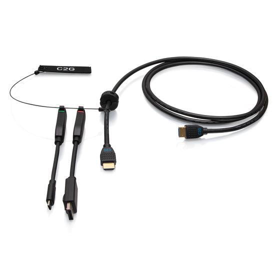 C2G C2G30053 6ft (1.8m) 4K HDMI® Premium Cable and Dongle Adapter Ring with Color Coded DisplayPort™ and USB-C®