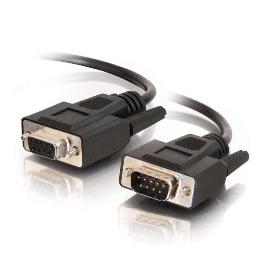 C2G 6 ft DB9 M/F Serial RS232 Extension Cable- Black- CG52030