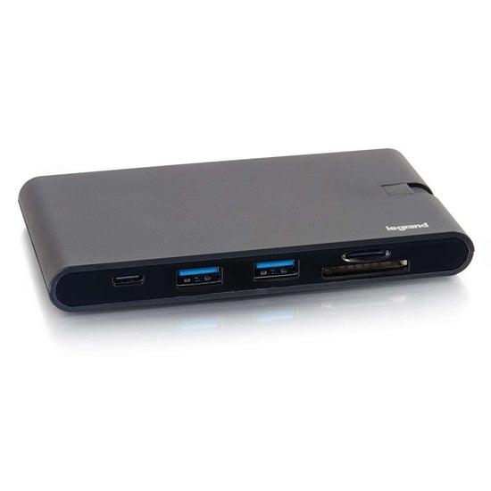 C2G CG26916 USB-C 9-in-1 Compact Dock with 4K HDMI, VGA, Ethernet, USB, SD Card Reader and Power Delivery