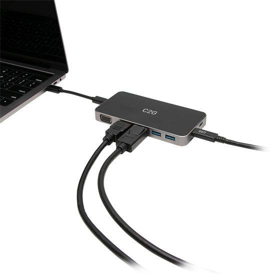 C2G C2G54477 USB-C® 7-in-1 Dual Display Dock Kit for Laptops