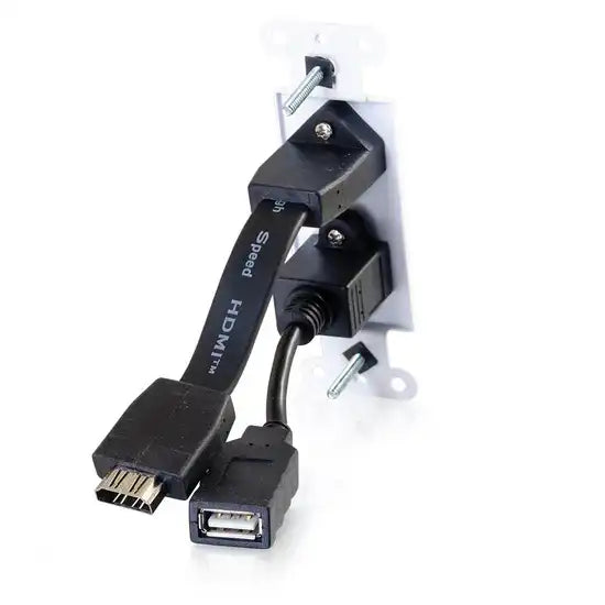 C2G HDMI and USB Pass Through Wall Plate - White