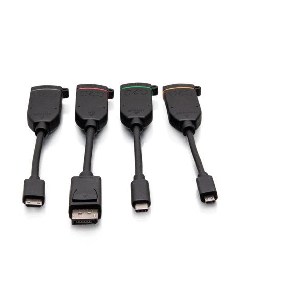 C2G C2G30282 Universal 4K HDMI® Dongle Adapter Ring including Color Coded DisplayPort™, USB-C®, Mini HDMI, and Micro HDMI Adapters with Antimicrobial Technology