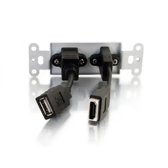 C2G HDMI and USB Pass Through Wall Plate - White