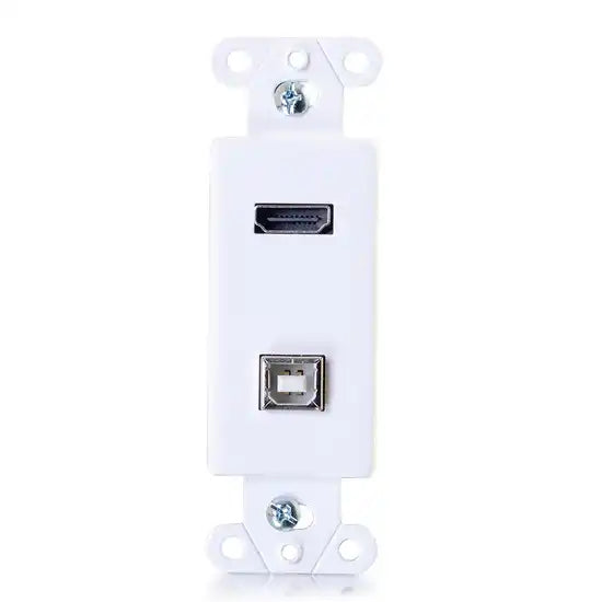 C2G HDMI and USB Pass Through Wall Plate - White